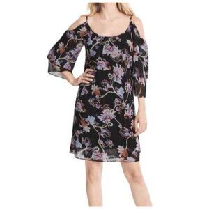 WHBM Dress Large Blouson Stretch Career Church Washable Long Sleeve Floral